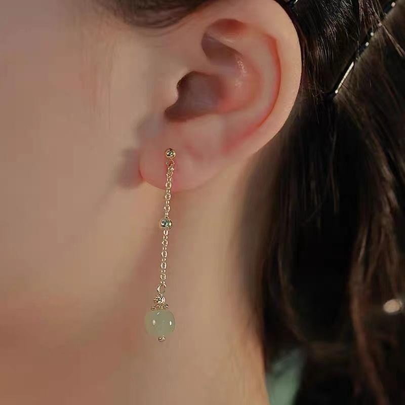 925 Sterling Silver Bead Drop Earring Product Image