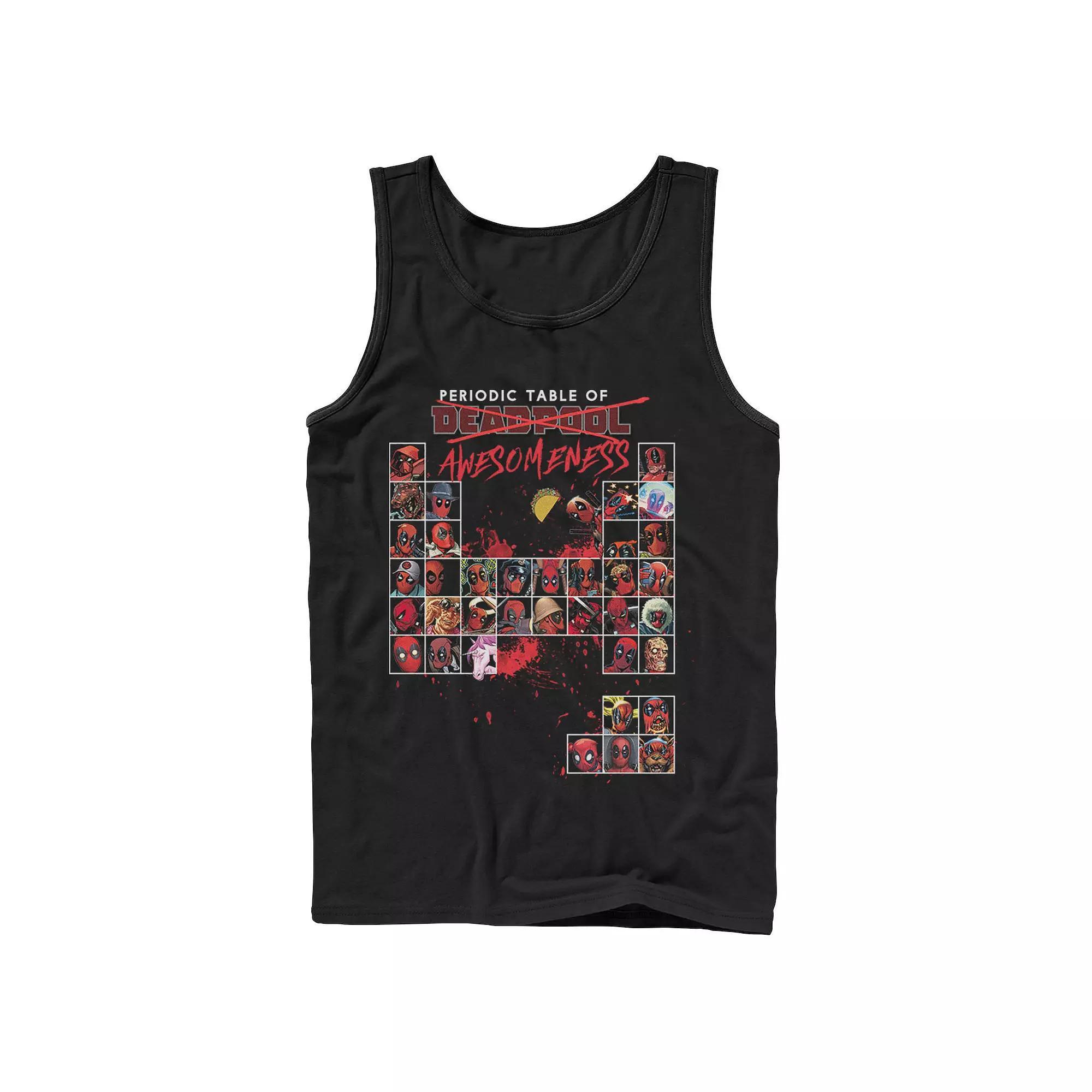 Men's Marvel Deadpool Periodic Table Of Awesomeness Tank Top,  Product Image