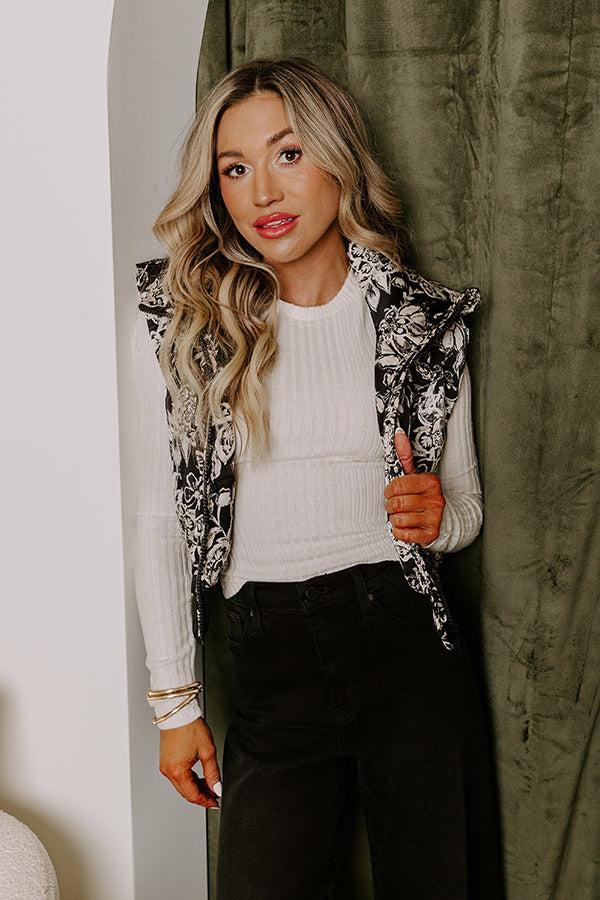 Statement Piece Floral Puffer Vest Product Image