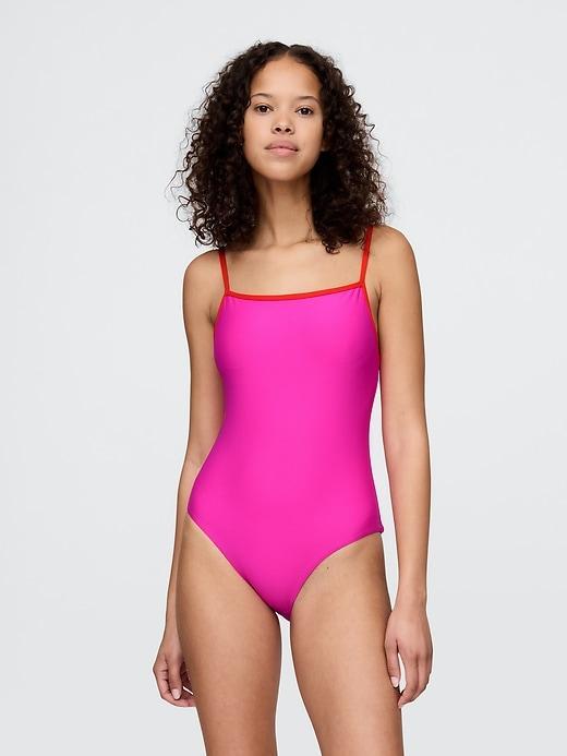 Square-Neck One-Piece Swimsuit Product Image