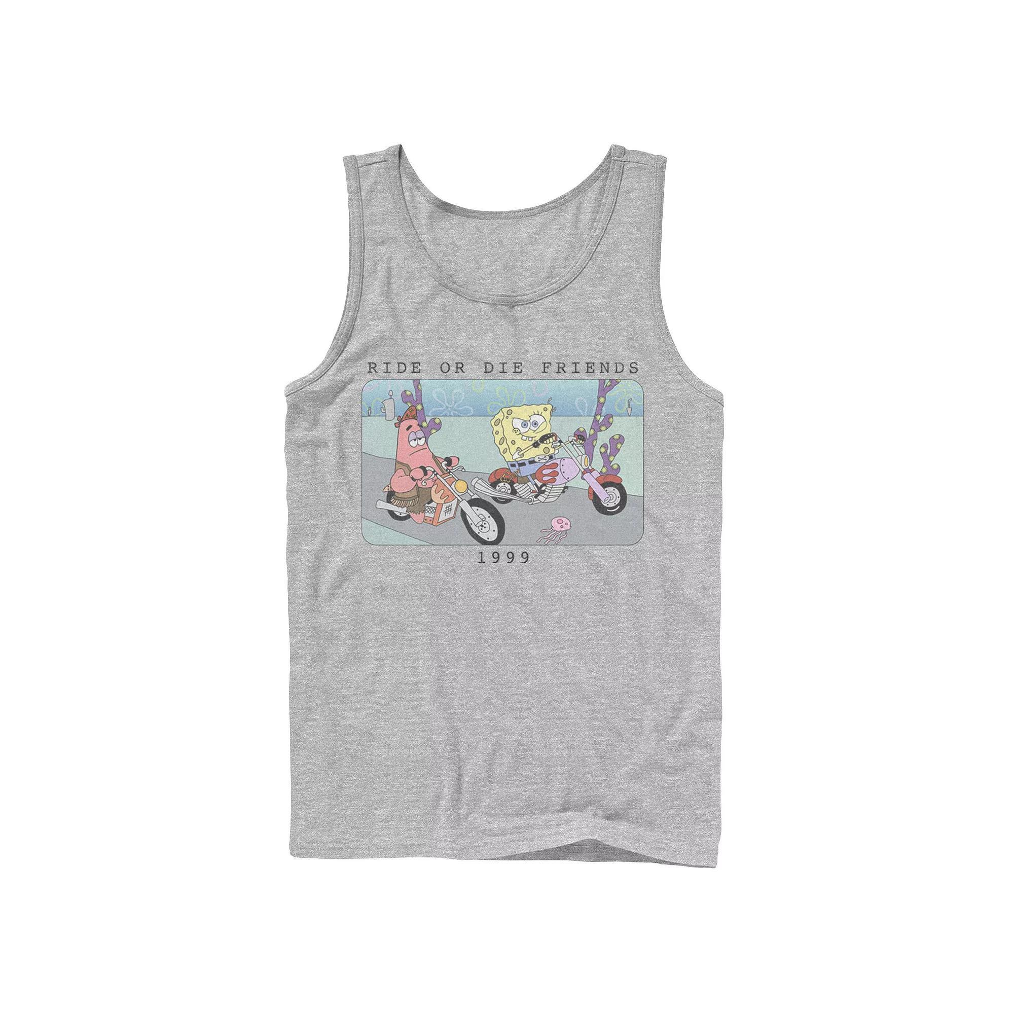Men's Nickelodeon SpongeBob SquarePants Ride Or Die Friends 1999 Portrait Graphic Tank Top,  Product Image