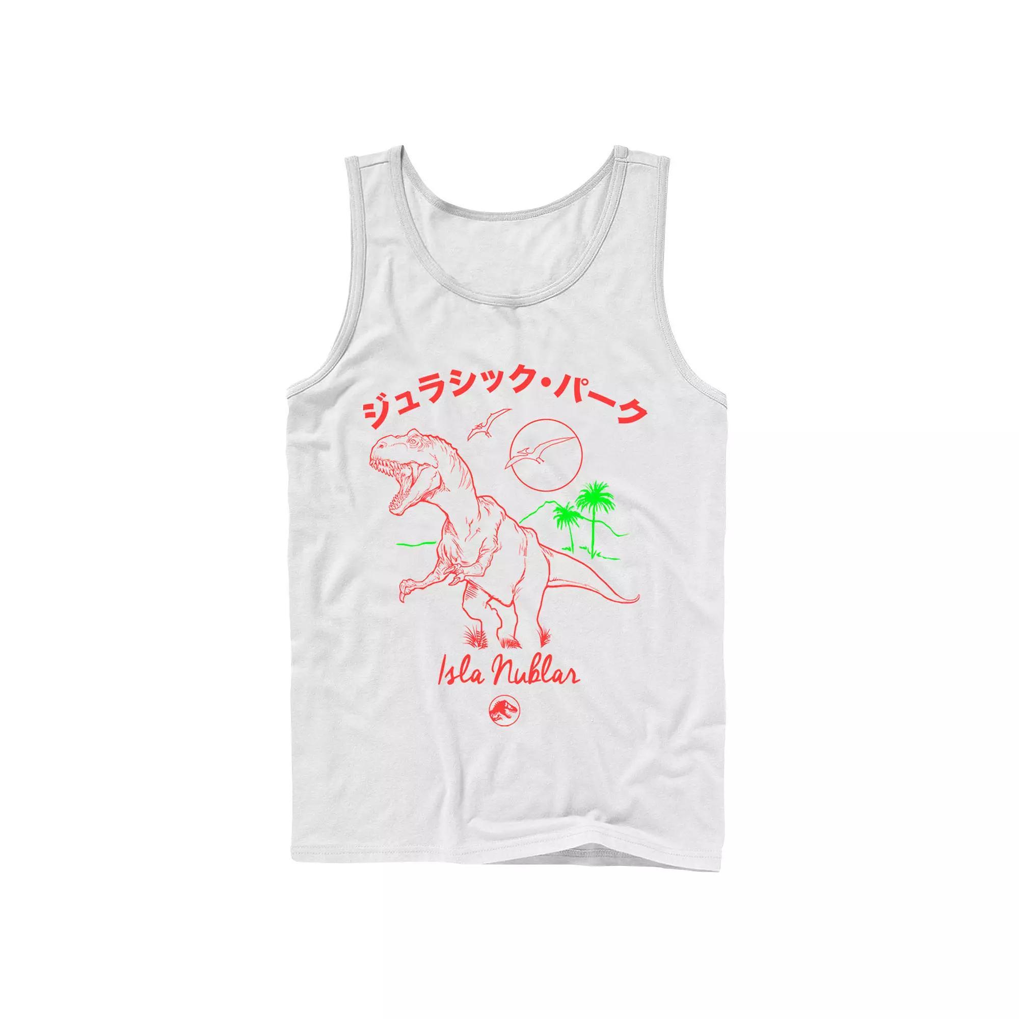 Men's Jurassic Park Kanji T Rex Outline Tank Top,  Product Image