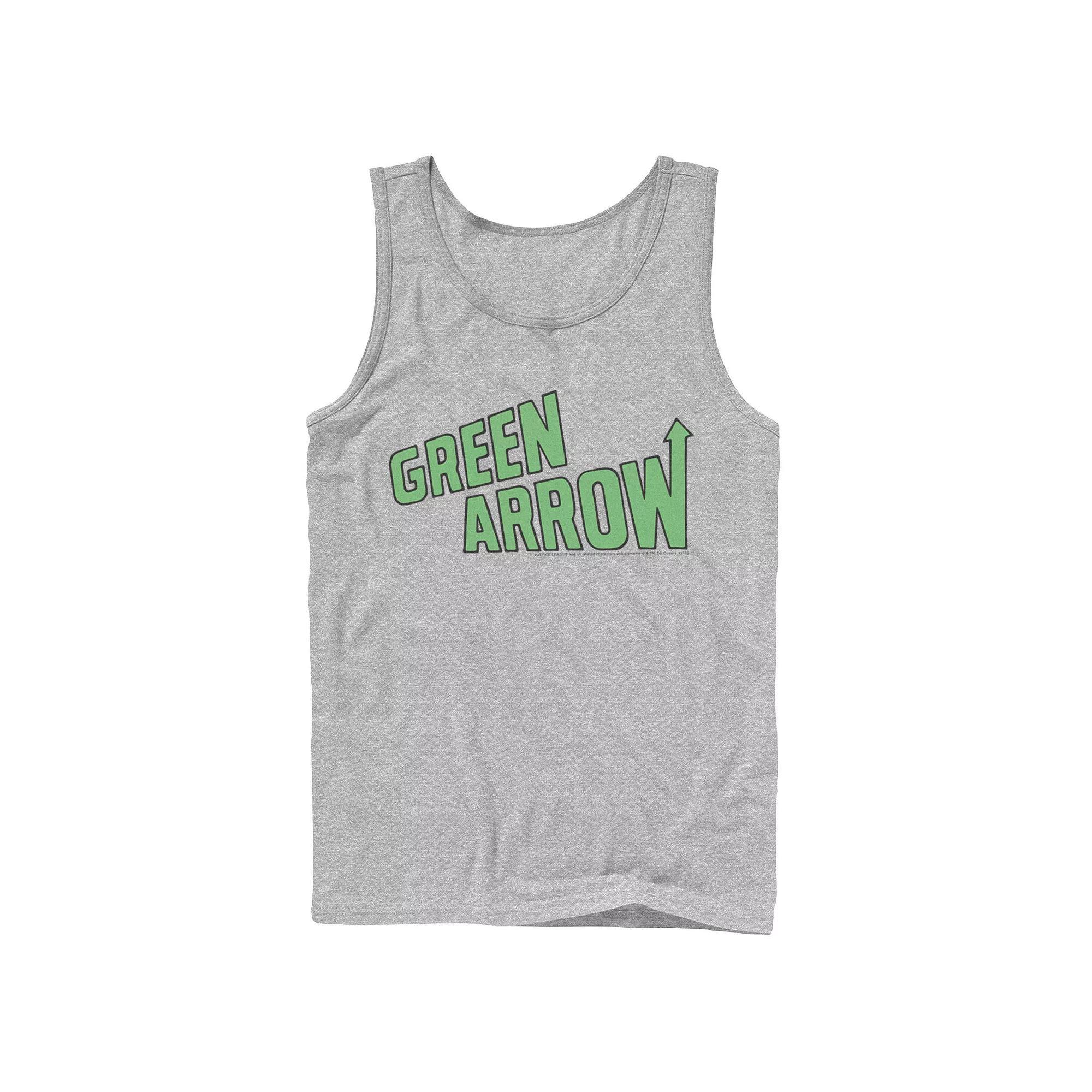 Men's DC Comics The Green Arrow Text Poster Tank Top,  Product Image