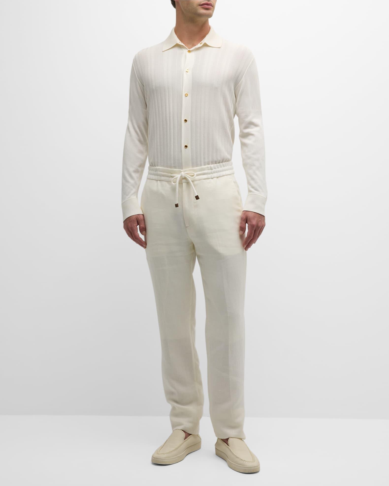 Men's Knit Button-Down Shirt Product Image