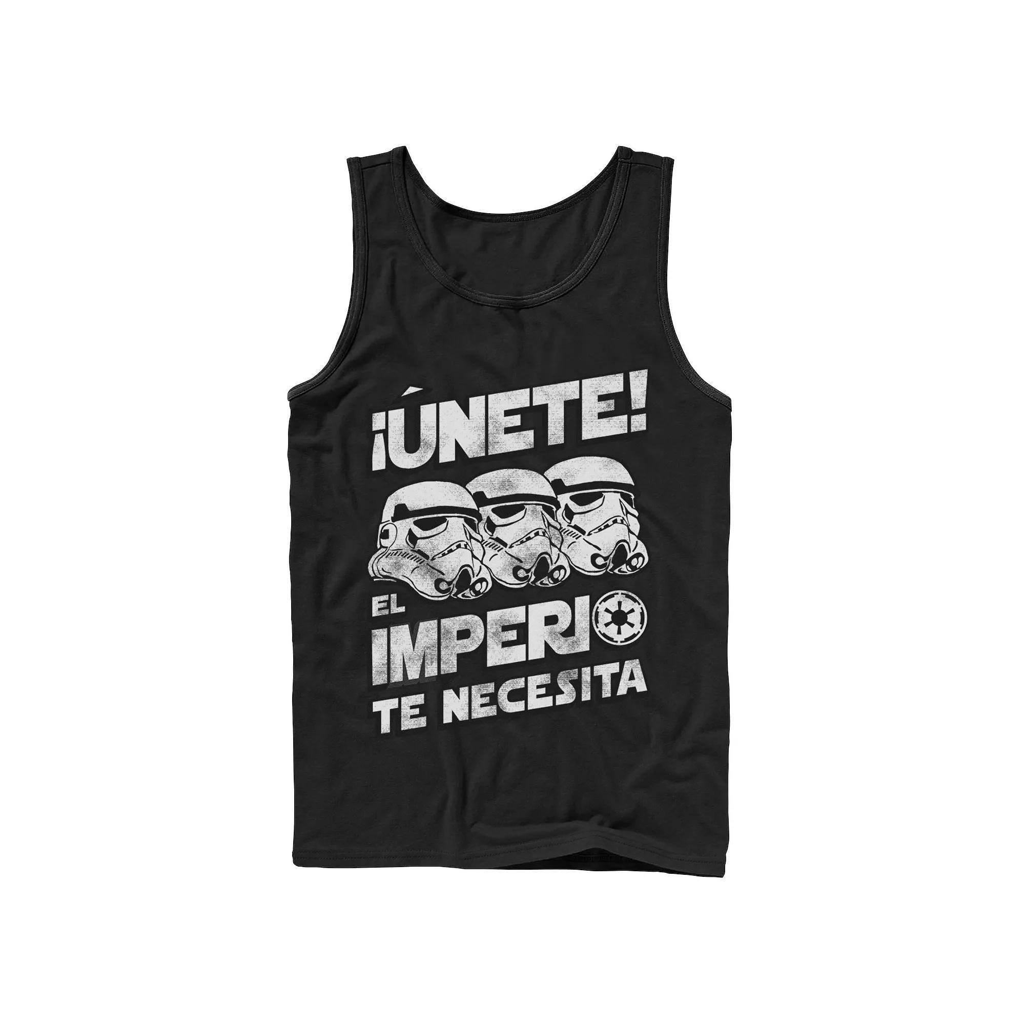 Men's Star Wars Unete El Imperio Te Necesita Stormtrooper Faded Portrait Tank Top,  Product Image