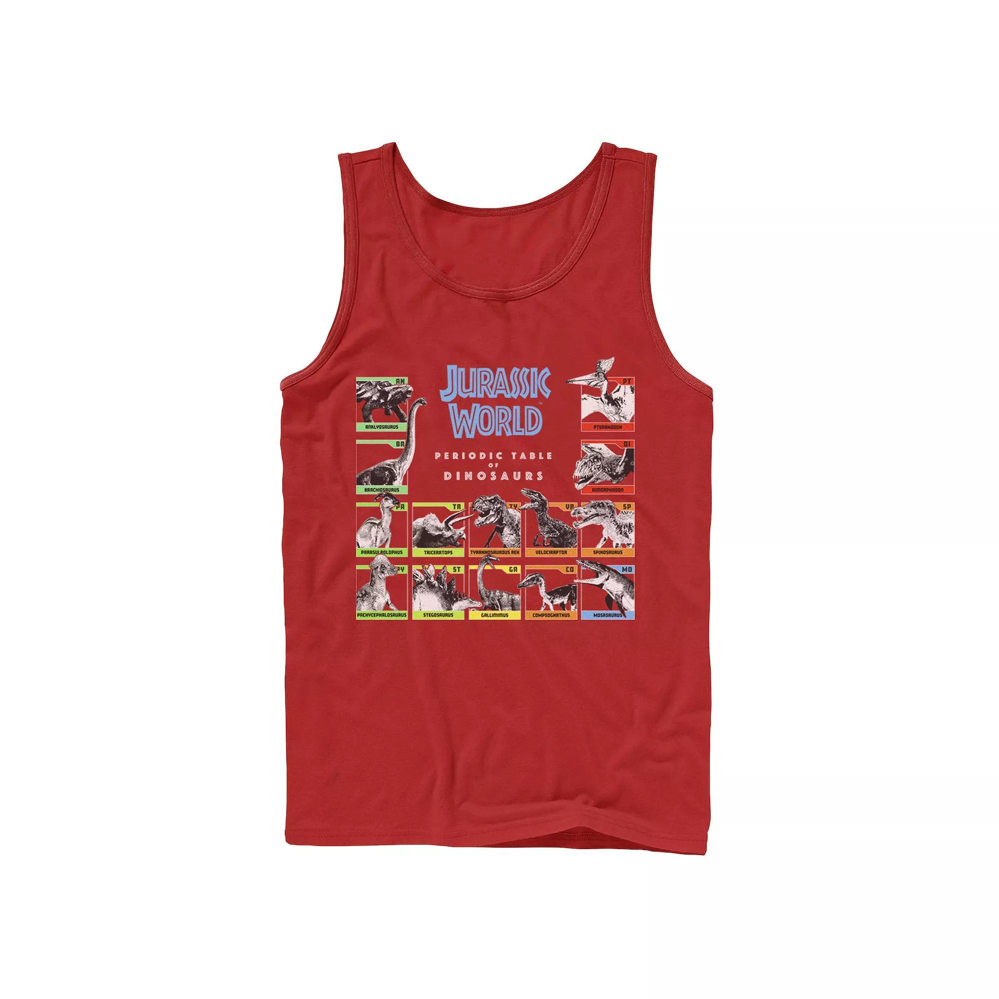 Men's Jurassic World Periodic Table of Dinosaurs Graphic Tank Top,  Product Image