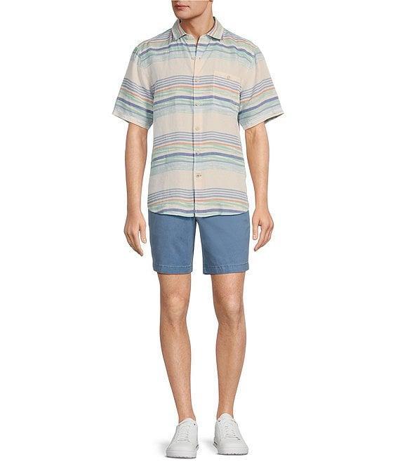 Tommy Bahama Sand Horizon View Linen Blend Short Sleeve Woven Shirt Product Image