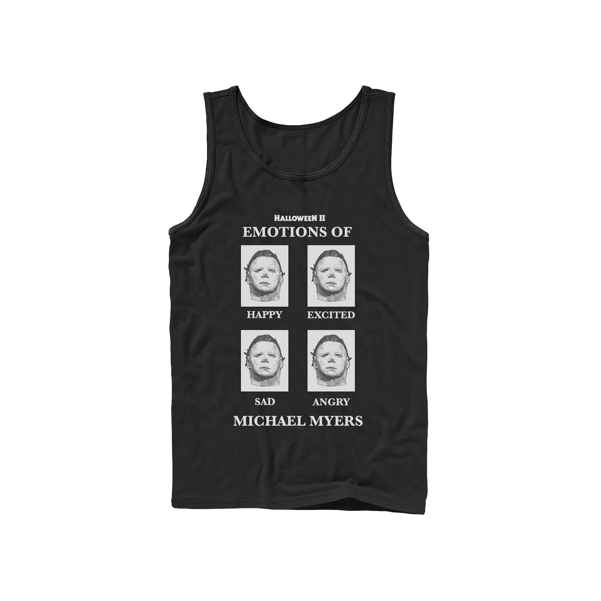 Men's Halloween 2 Emotions Of Michael Myers Tank Top, Size: Large, Black Product Image