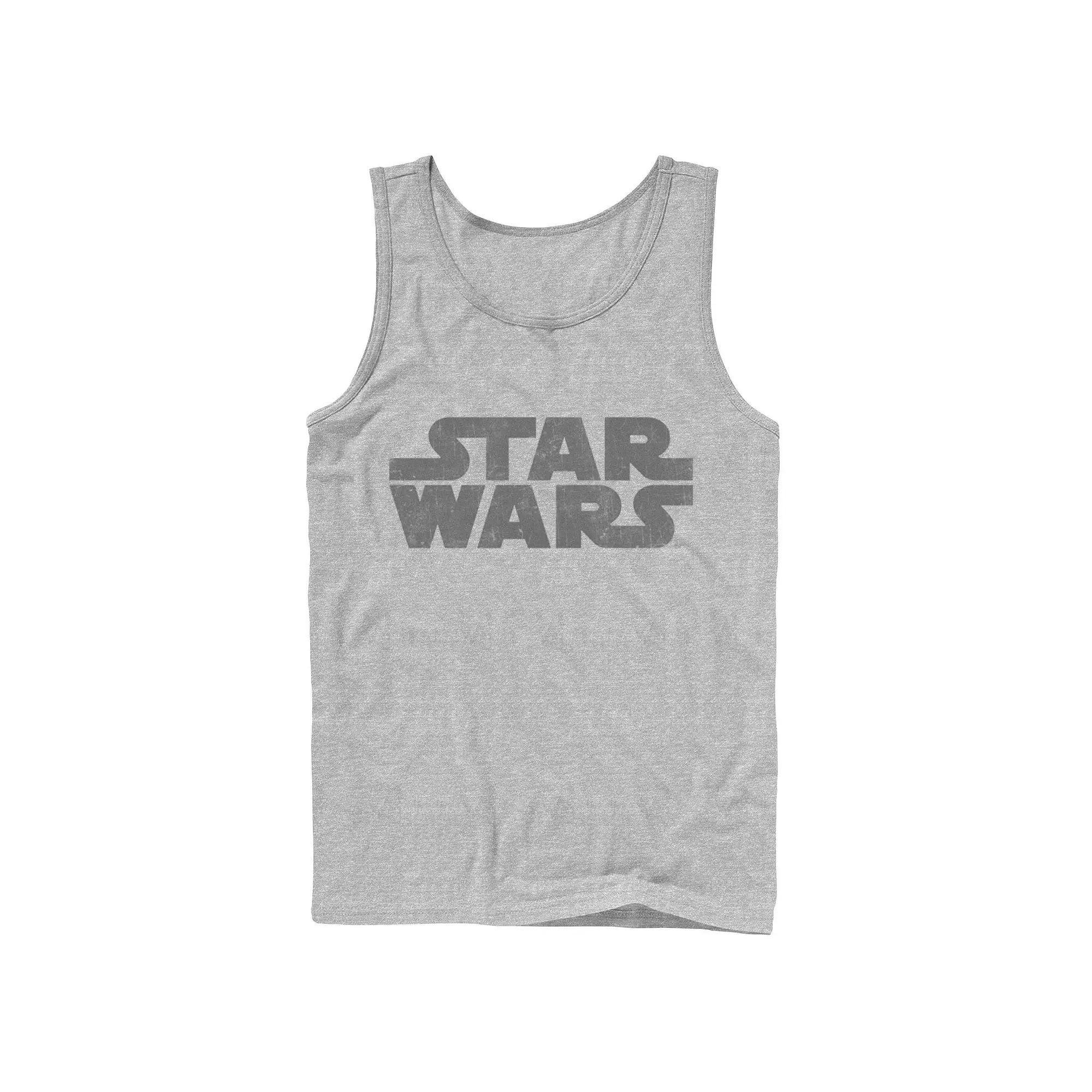 Mens Star Wars Simple Vintage Logo Tank Top Athletic Grey Product Image