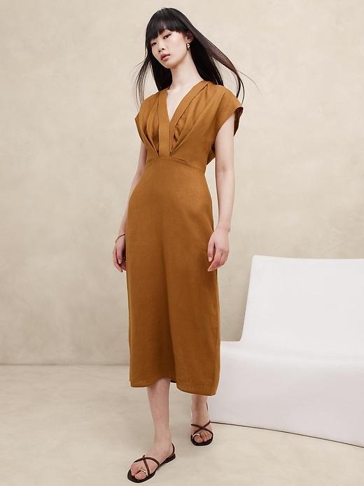 Mari Draped Midi Dress Product Image