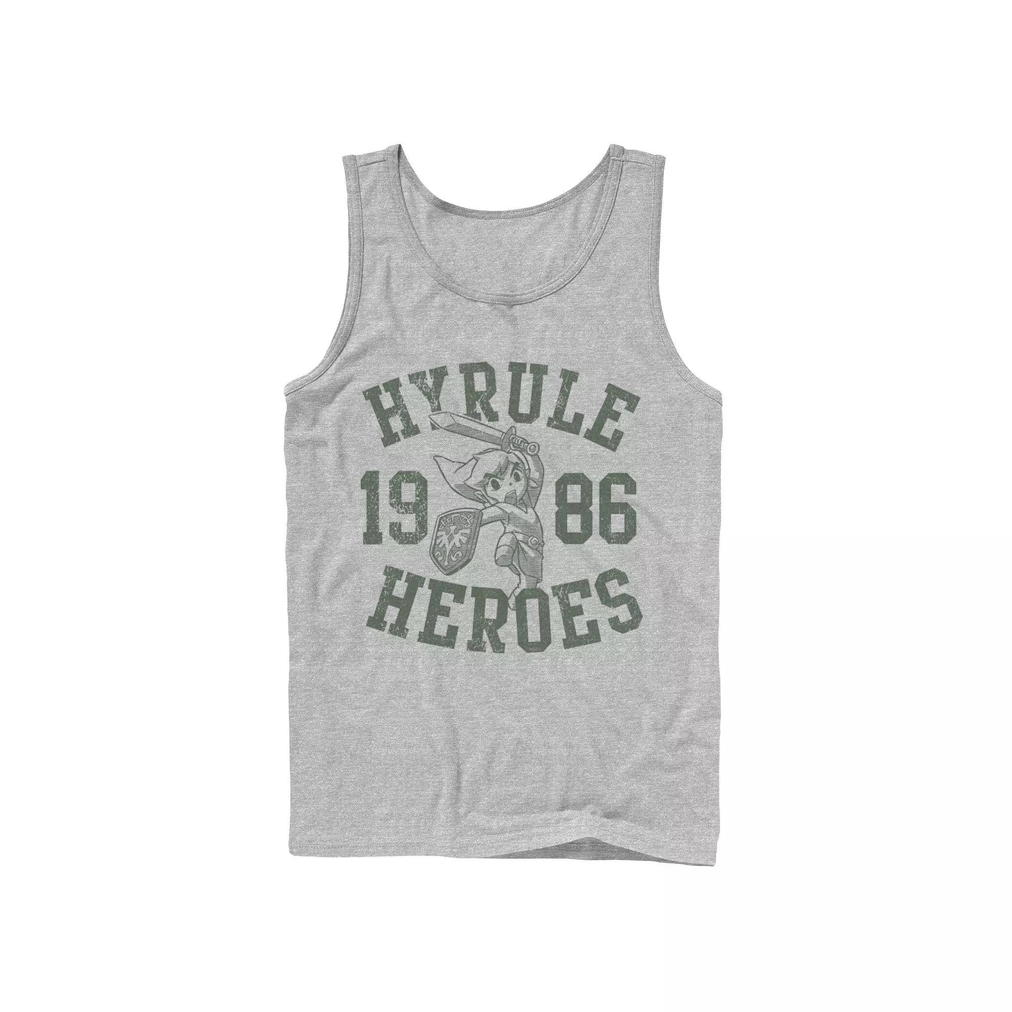 Men's Nintendo Zelda Hyrule Heroes 1986 Tank Top, Size: Large, Athletic Grey Product Image