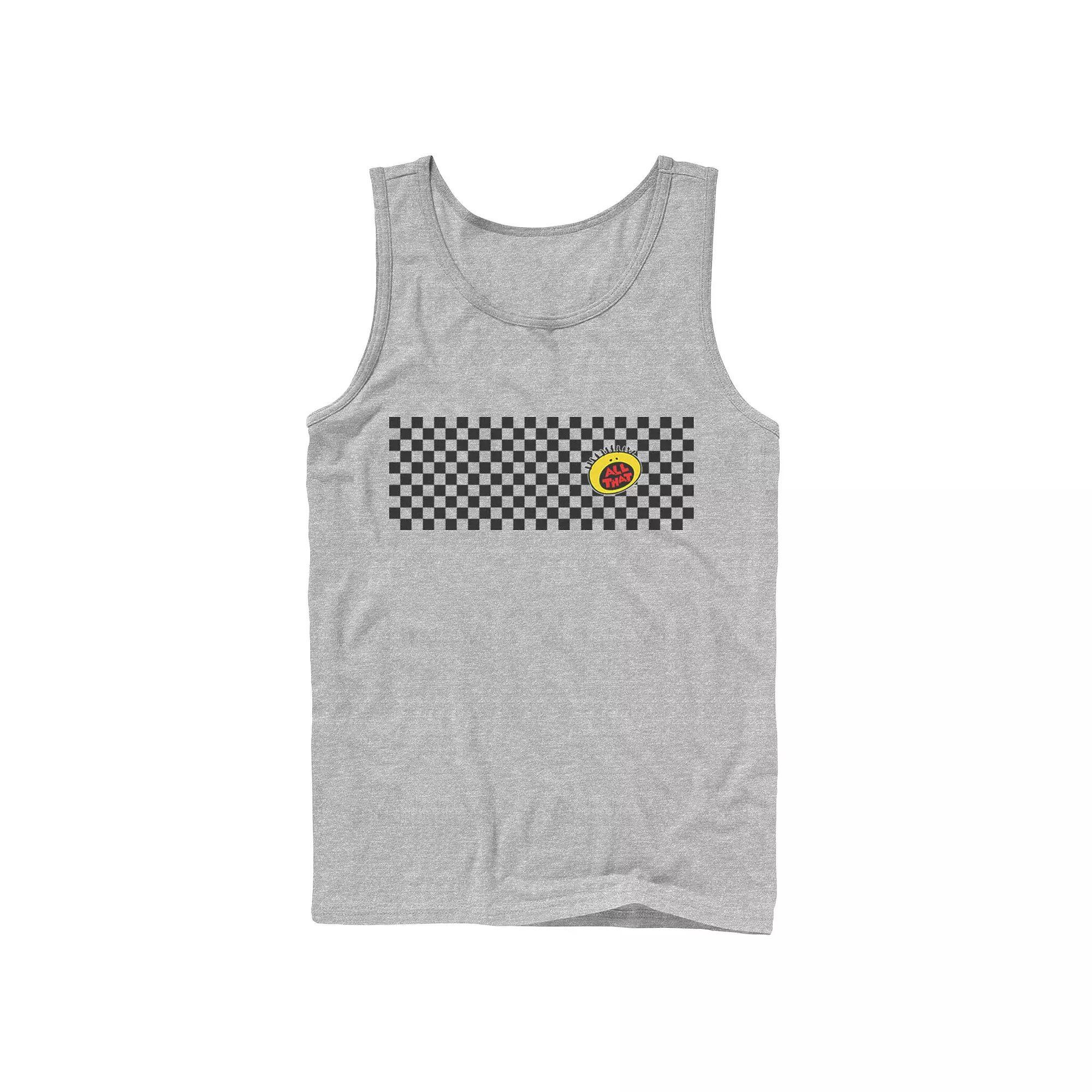 Men's Nickelodeon All That Left Chest Logo Paneled Checkers Graphic Tank Top,  Product Image