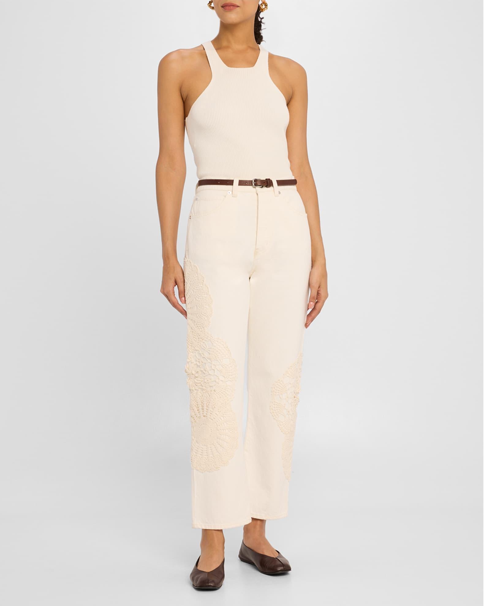 The Crochet Vertical Crop Jeans Product Image