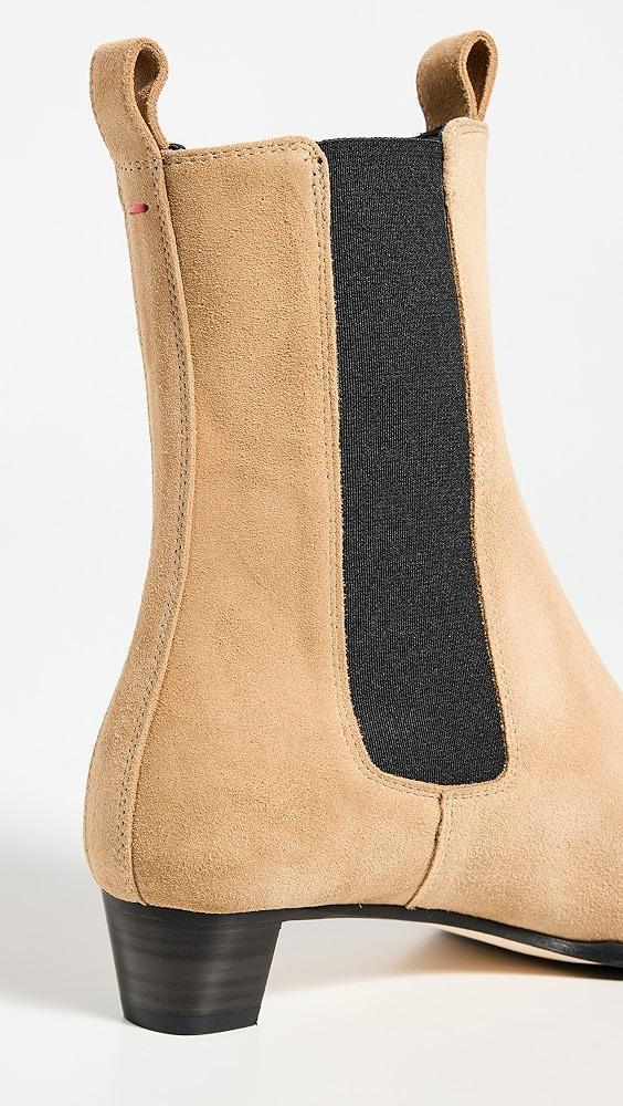 AEYDE Kiki Cow Suede Leather Caramel Booties | Shopbop Product Image