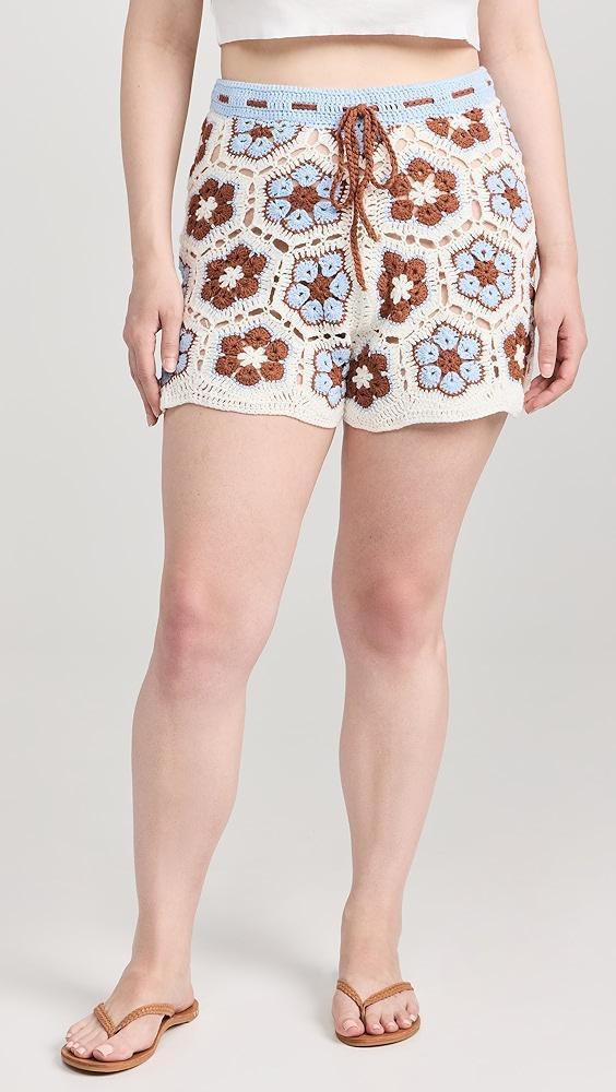 MINKPINK Dawn Flower Crochet Shorts | Shopbop Product Image