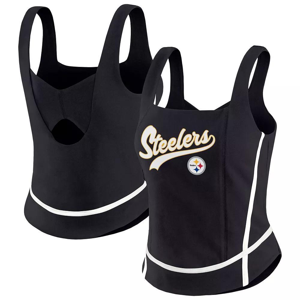 Women's WEAR by Erin Andrews Black Pittsburgh Steelers Square Neck Tank Top,  Product Image