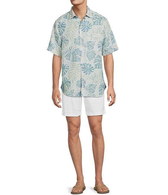 Tommy Bahama Big & Tall Sand Linen Grand Monstera Short Sleeve Woven Shirt Product Image