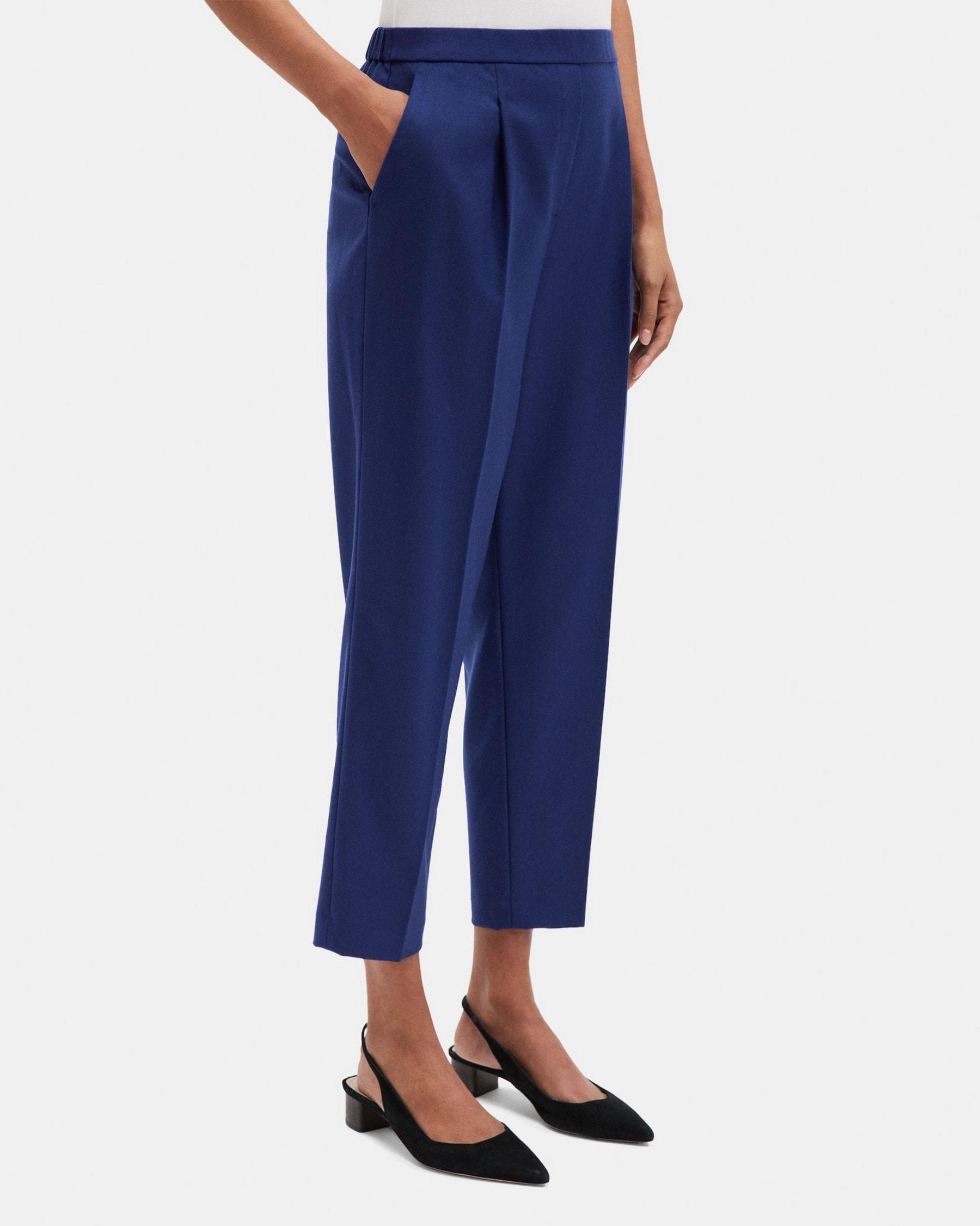 Pleated Pull-On Pant in Wool Flannel Product Image