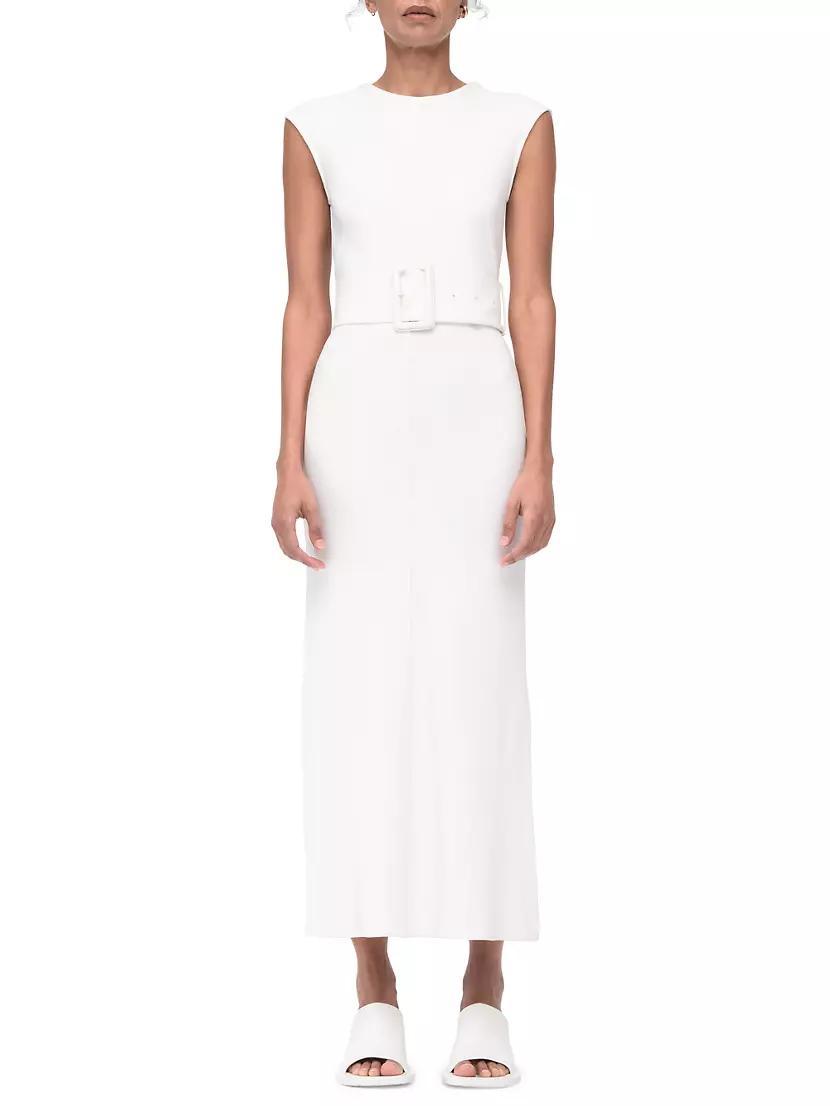 Belted Bias-Cut Midi-Dress Product Image