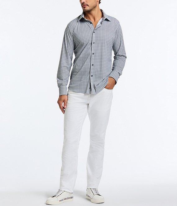 Robert Graham Gresham Stretch Knit Long Sleeve Woven Shirt Product Image