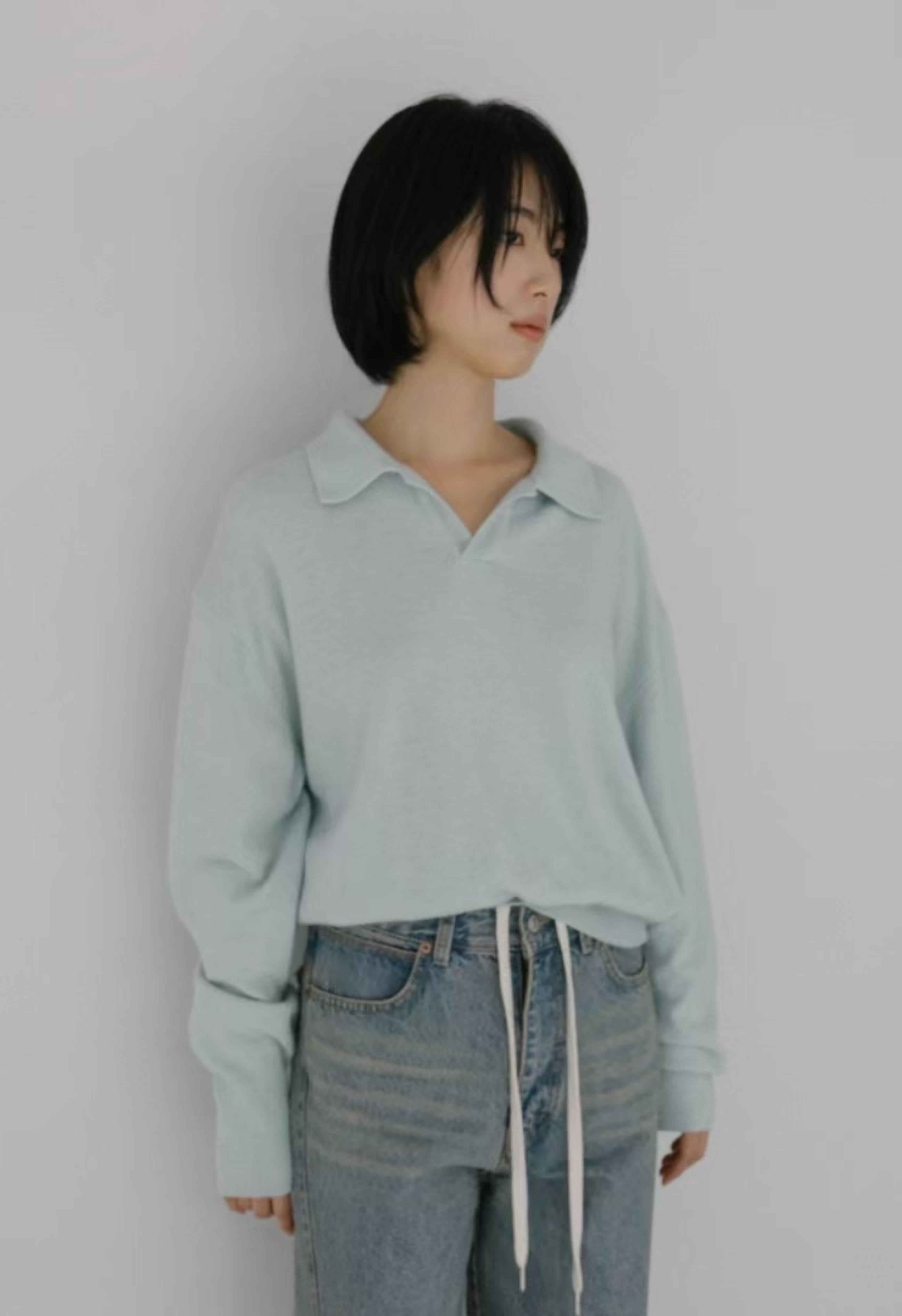 Seafoam Collar Sweater Product Image