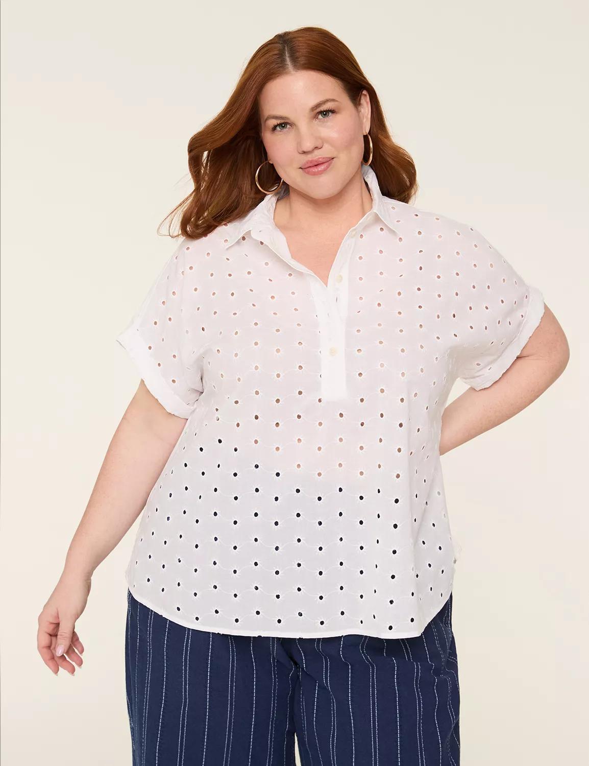 Relaxed Eyelet Popover Blouse Product Image