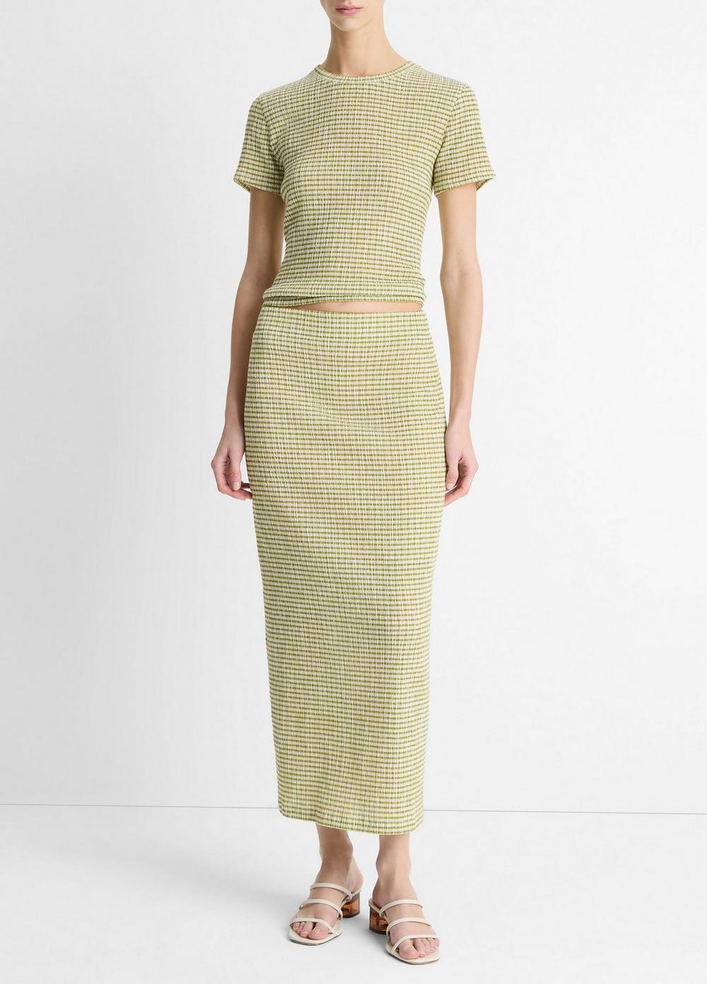 Checked Smocked T-Shirt Product Image