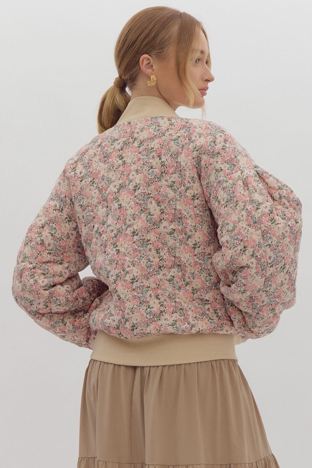Look Out For You Floral Quilted Bomber Jacket Product Image