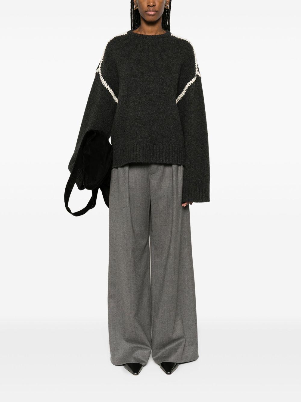 embroidered wool jumper Product Image