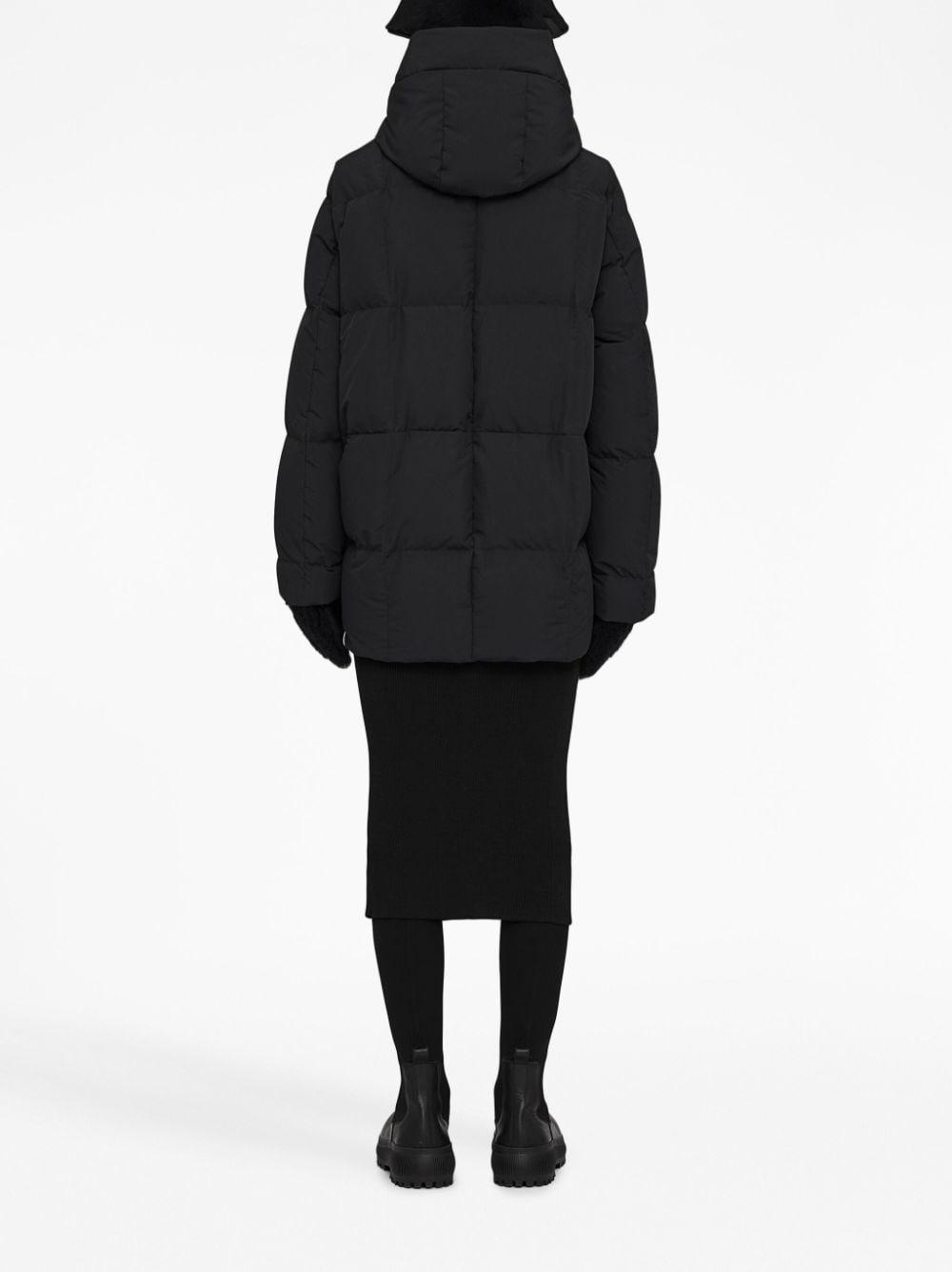 JIL SANDER Zipped Hooded Down Jacket In Black Product Image