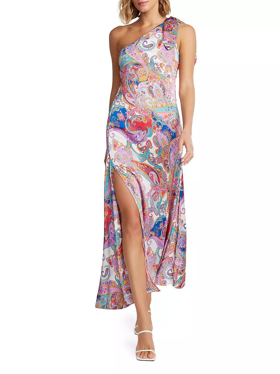 Audrey Paisley Silk-Blend Maxi Dress Product Image