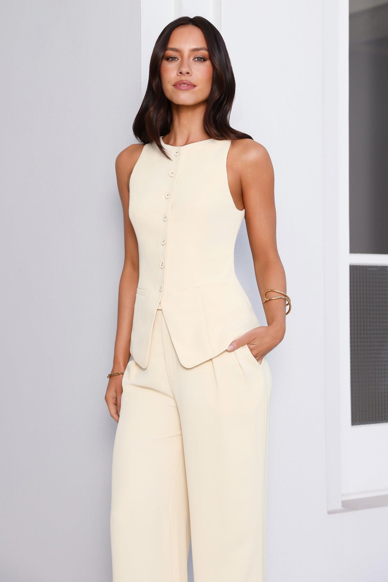Structure Tailored Vest Top Lemon Product Image