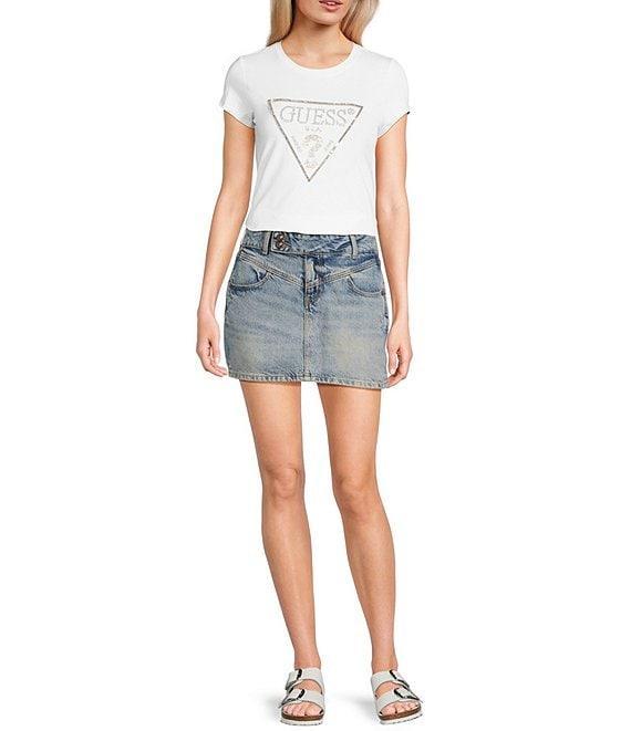 Guess Short Sleeve Embellished Logo T-Shirt Product Image