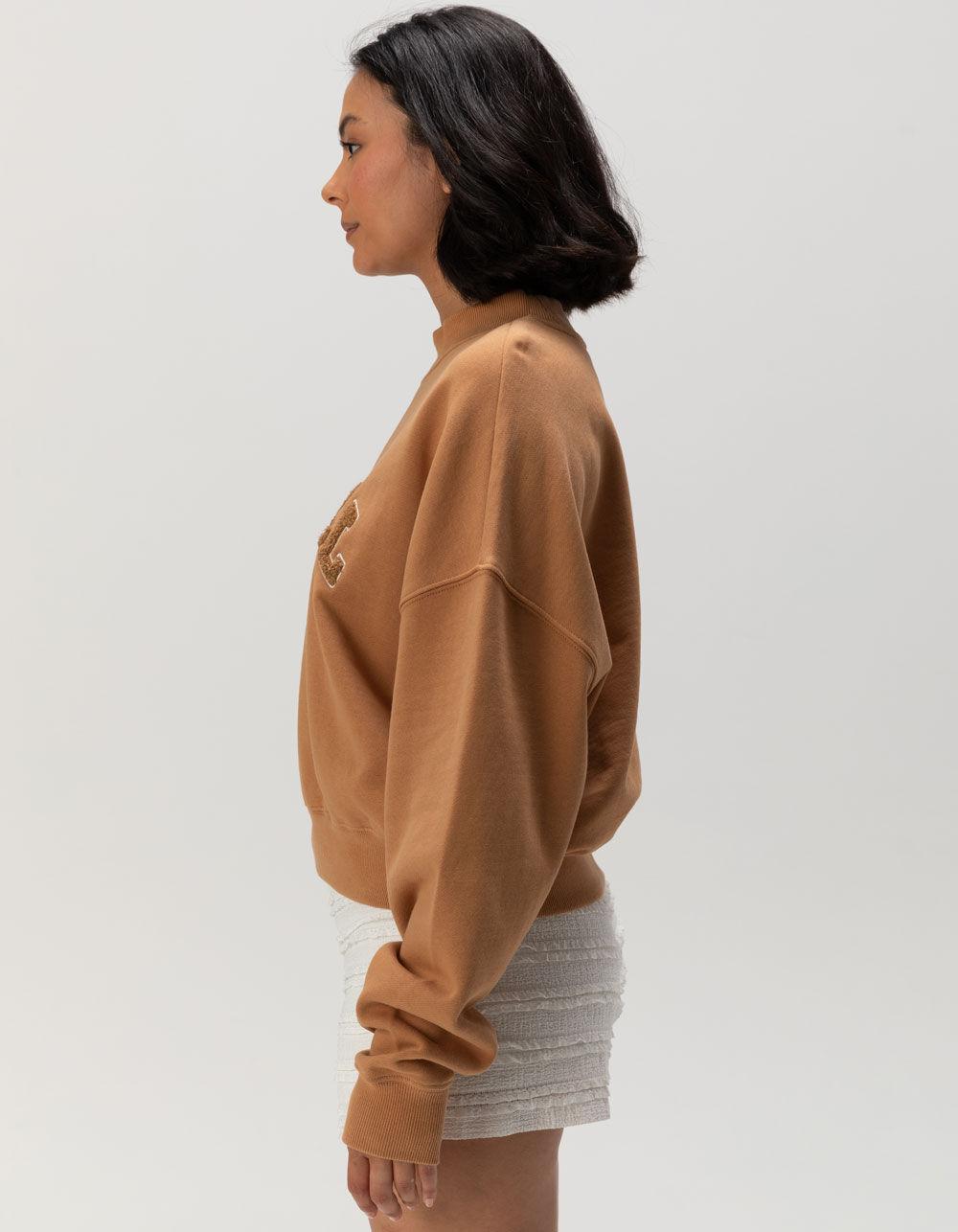 O'NEILL Moment Womens Crop Crewneck Sweatshirt - TOBACCO Product Image