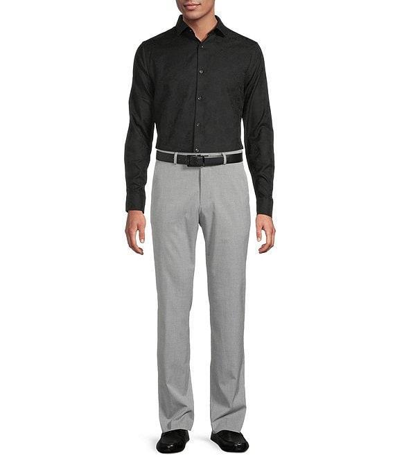 Murano Slim Fit Floral Jacquard Long Sleeve Woven Shirt Product Image