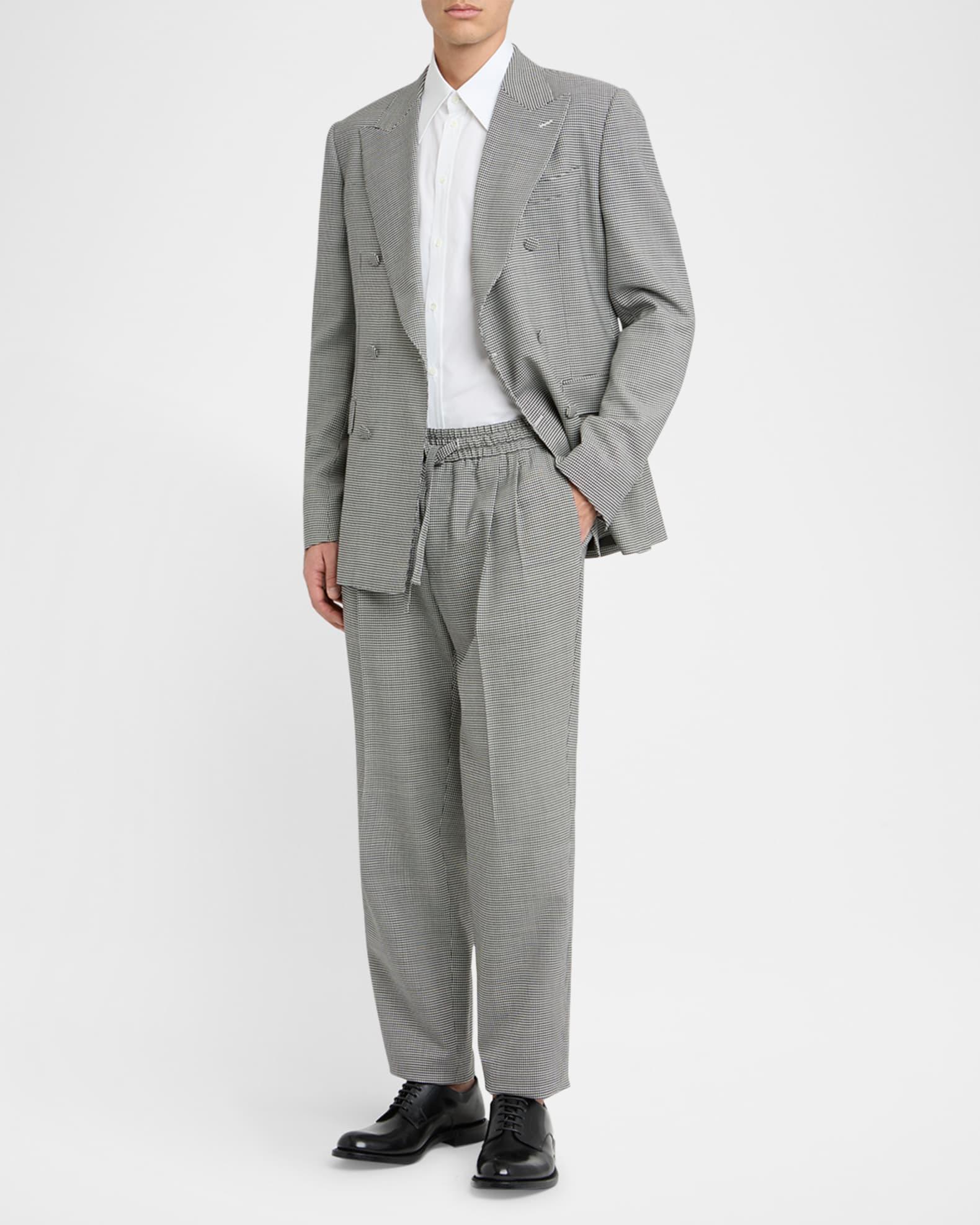 Men's Micro-Houndstooth Double-Breasted Sport Coat Product Image