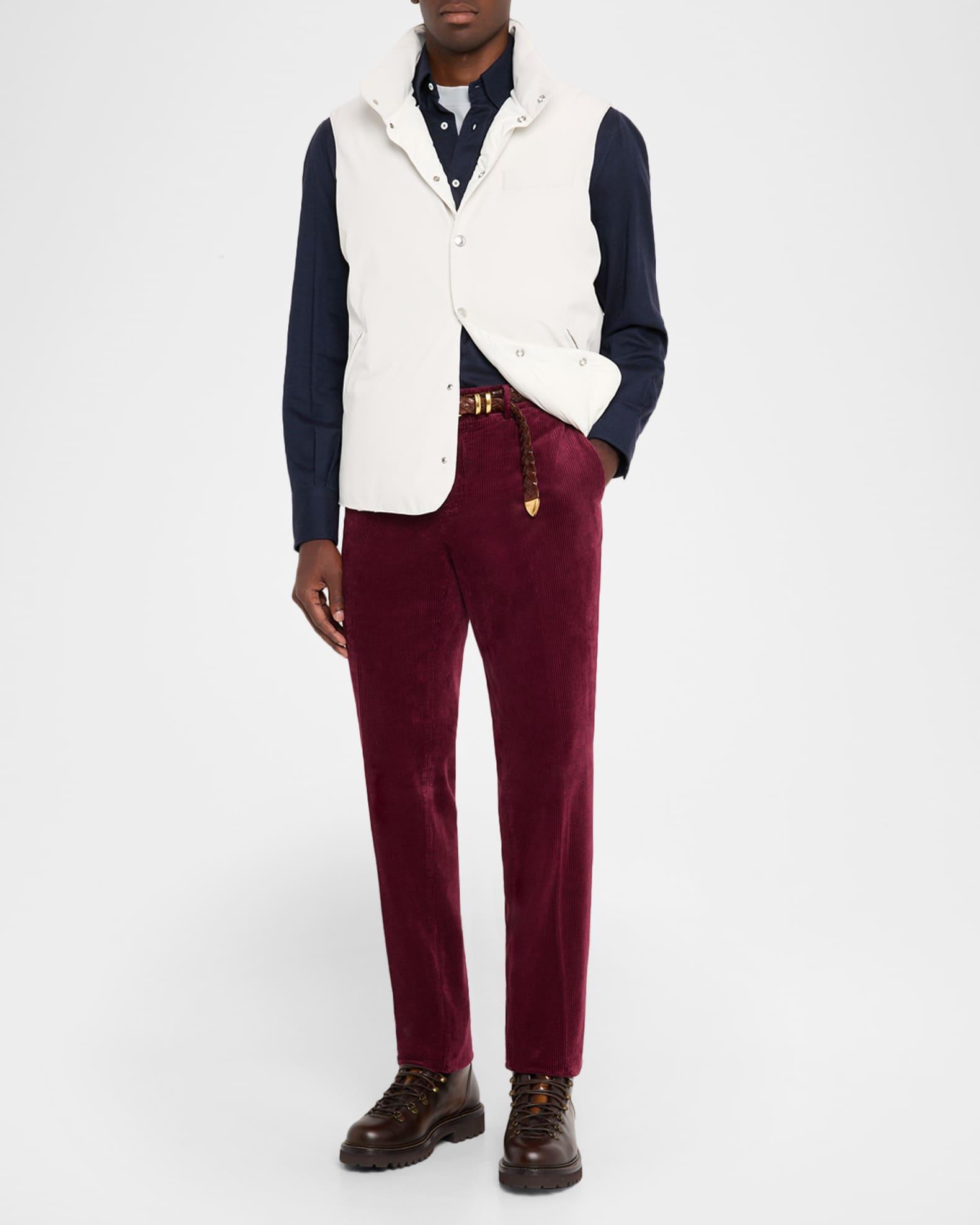 Men's Nylon Snap-Front Down Vest Product Image