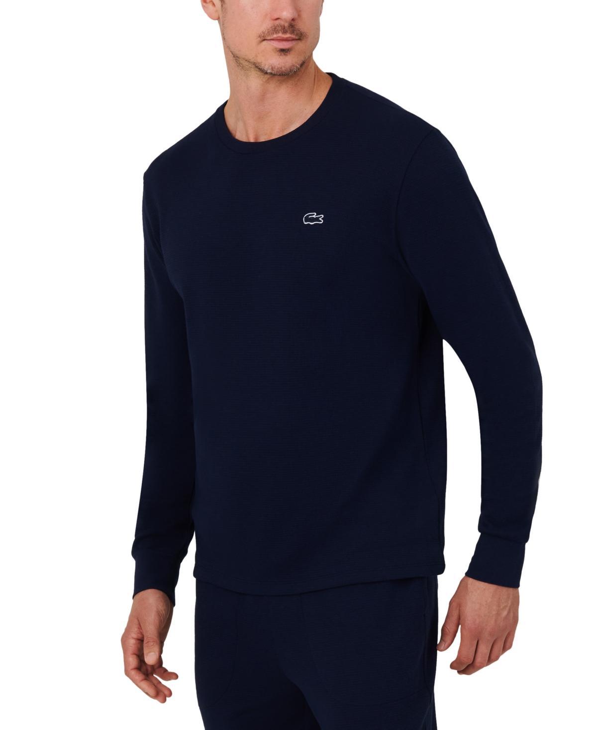 Lacoste Mens Waffle-Knit Thermal Sleep Shirt Product Image