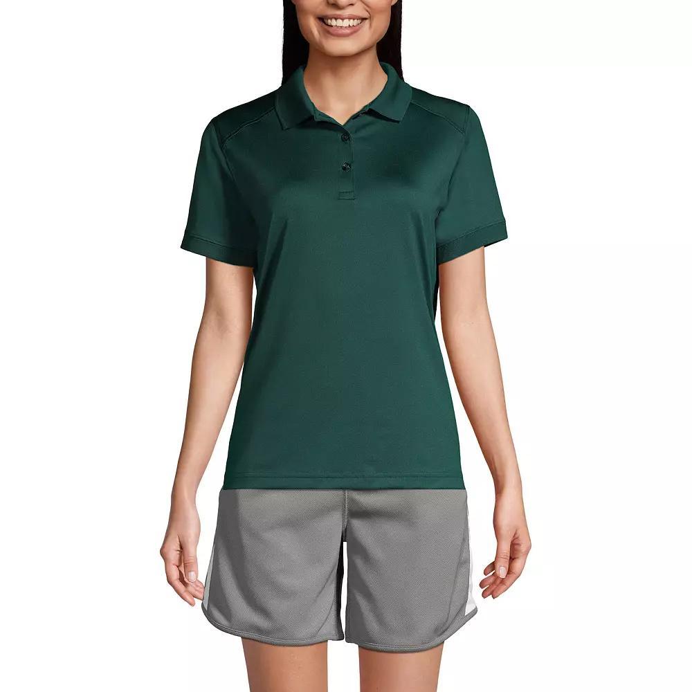 Women's Lands' End Short Sleeve Rapid Dry Polo Shirt, Size: Small, Green Product Image