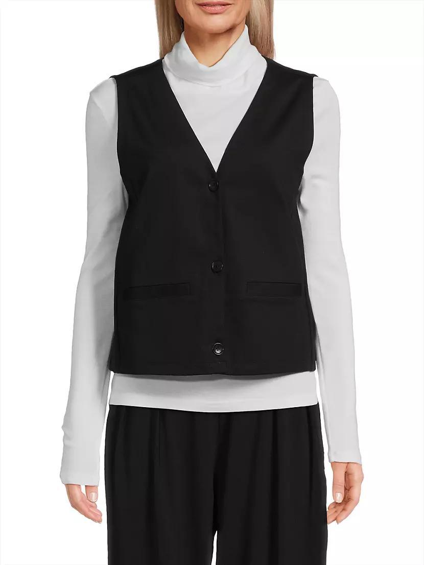 V-Neck Button-Front Vest Product Image