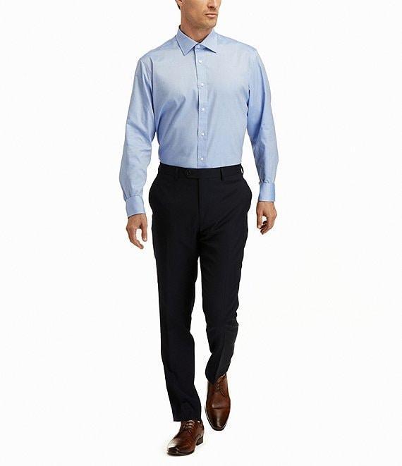 Hickey Freeman Modern Fit Spread Collar Solid Dress Shirt Product Image