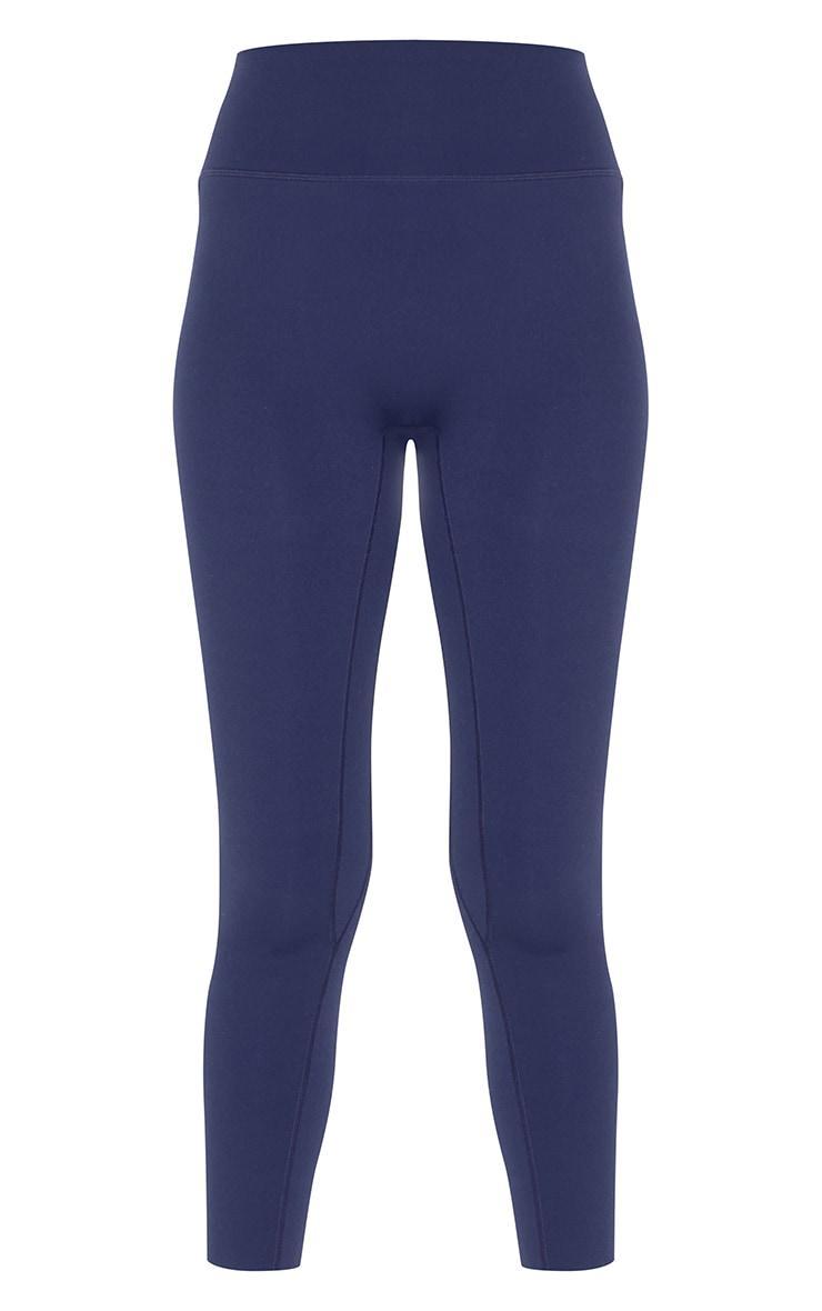 Navy Sculpt Contrast Detail High Waist Gym Leggings Product Image