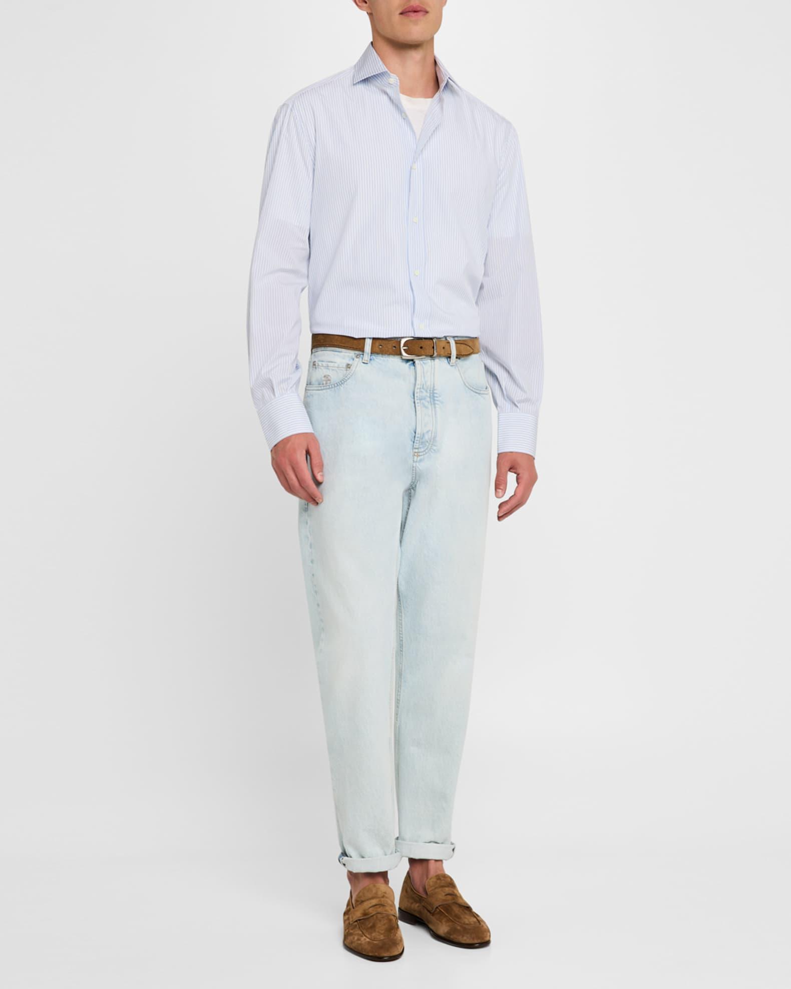 Men's Modern-Fit Stripe Dress Shirt Product Image