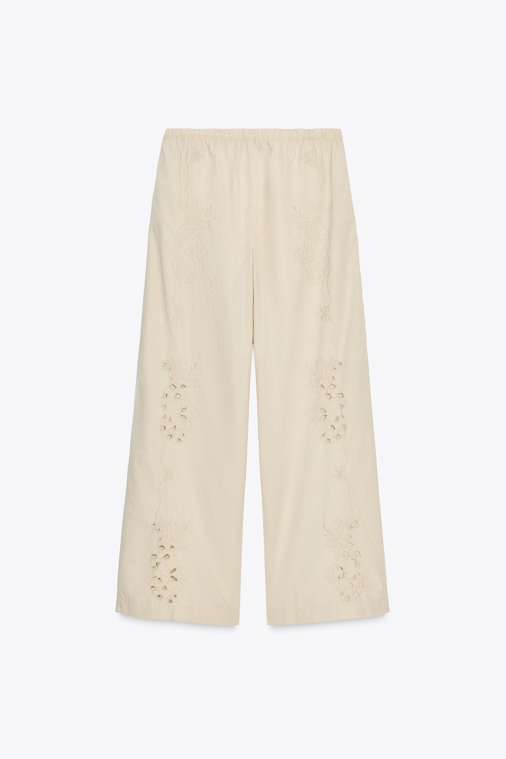 EMBROIDERED PAJAMA PANTS Product Image