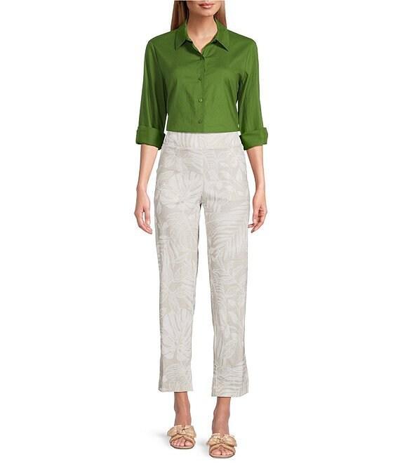 Investments Natural Palm Pull-On Straight Leg Ankle Pants Product Image