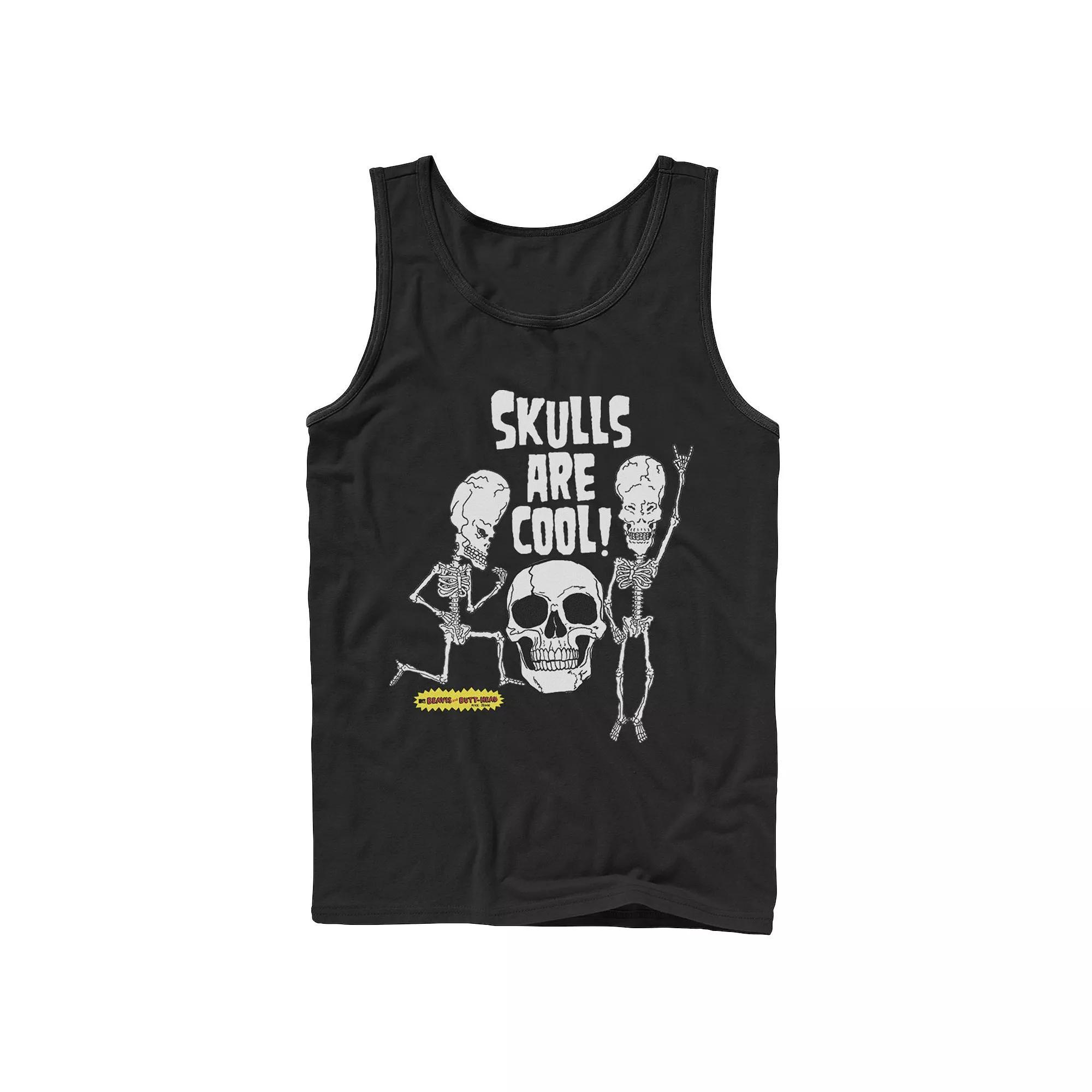 Men's Beavis and Butt-Head "Skulls Are Cool" Tank Top, Size: XL, Black Product Image