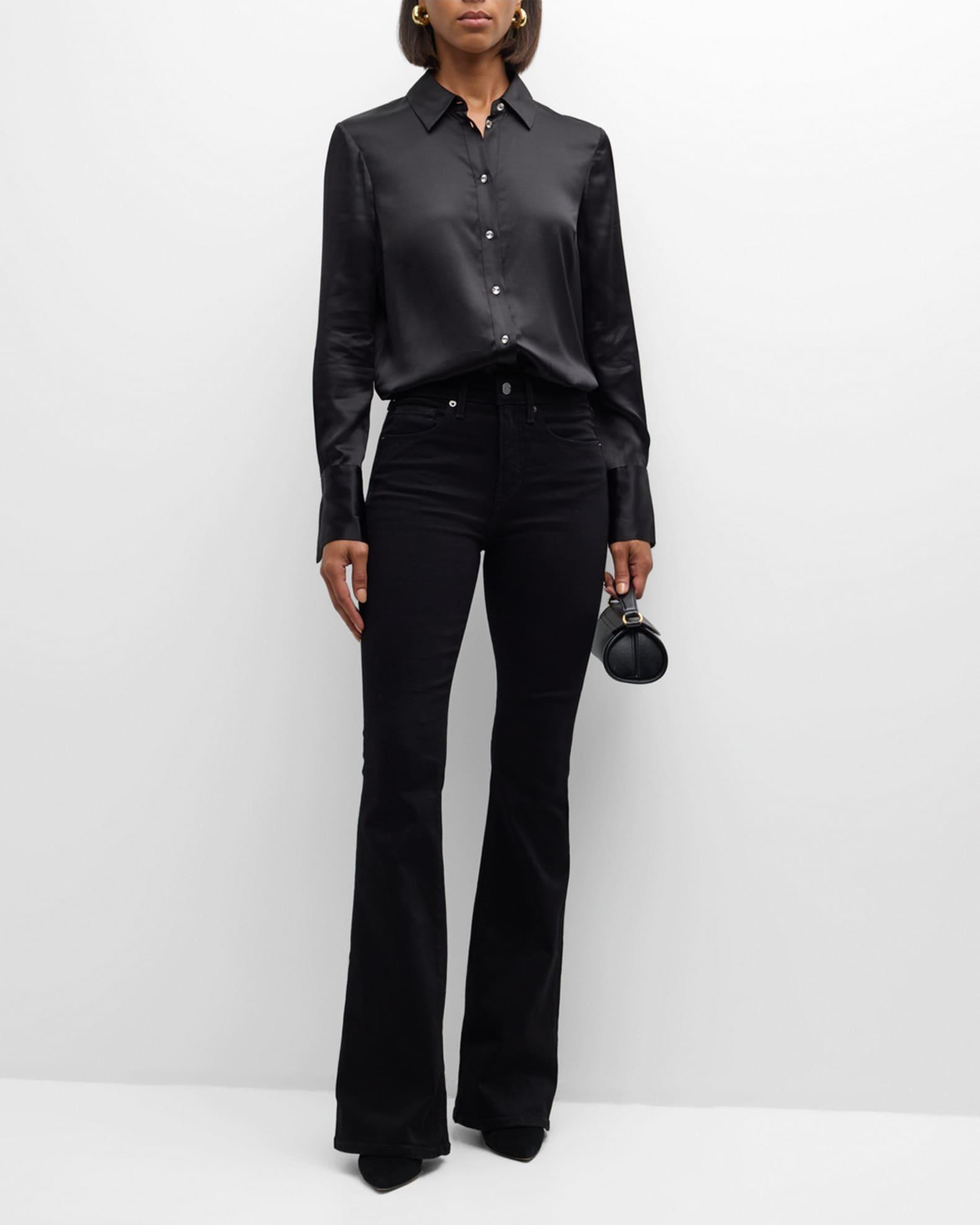 Monique Long-Sleeve Satin Top Product Image