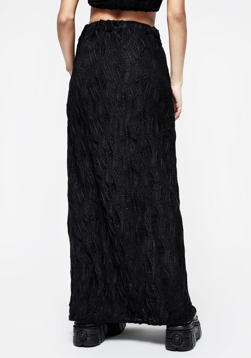 Agitate Textured Jersey Split Maxi Skirt Product Image