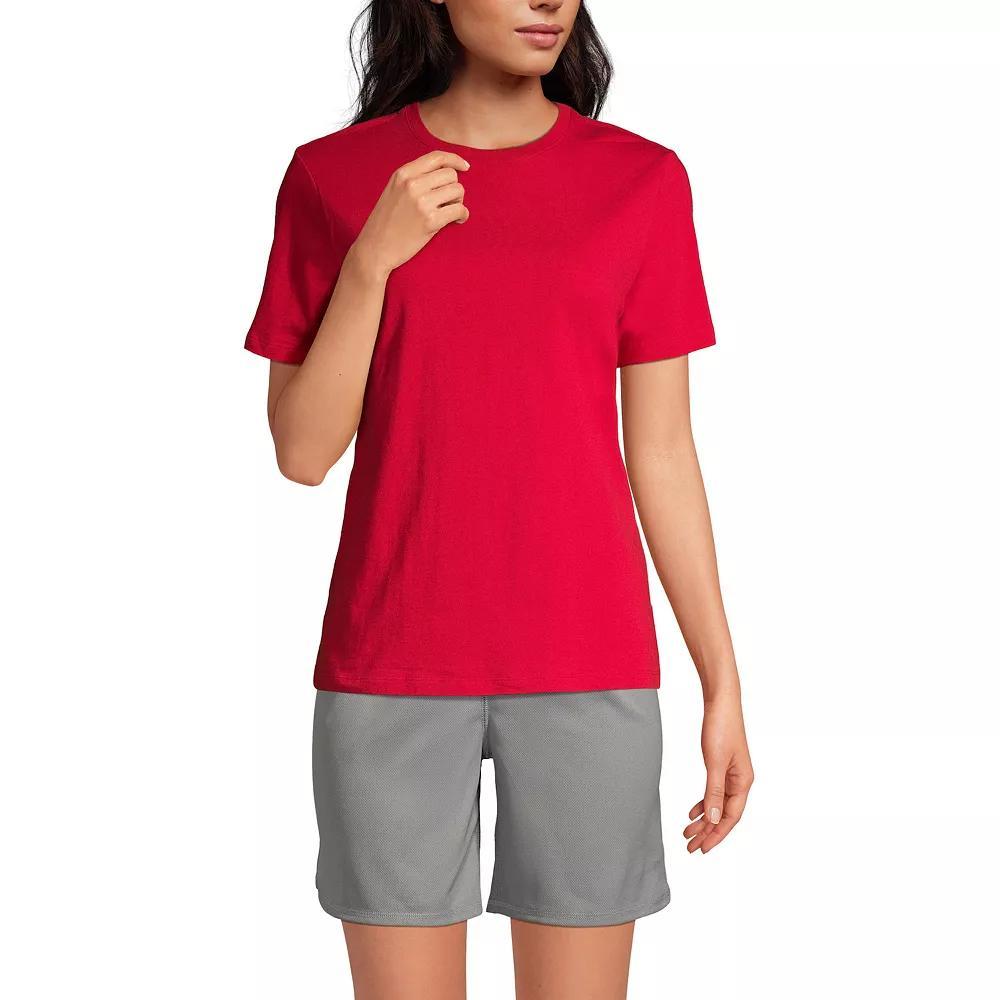 Women's Tall Lands' End School Uniform Short Sleeve Essential T-shirt, Size: Large Tall, Red Product Image