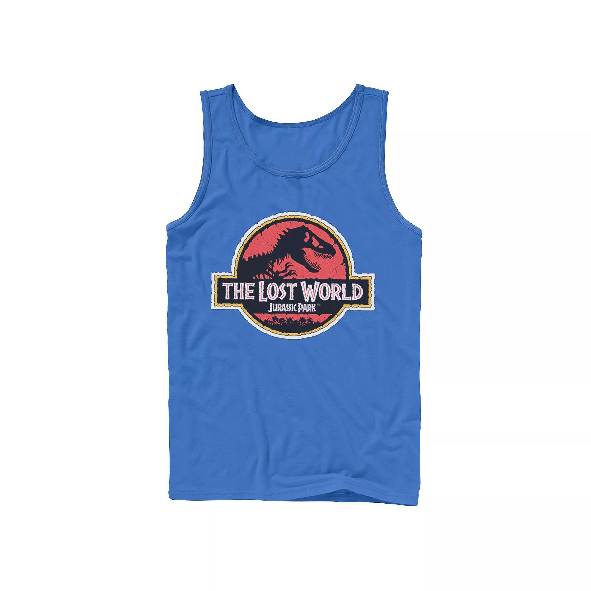 Men's Jurassic Park Neon Gradient Scene Tank Top,  Product Image